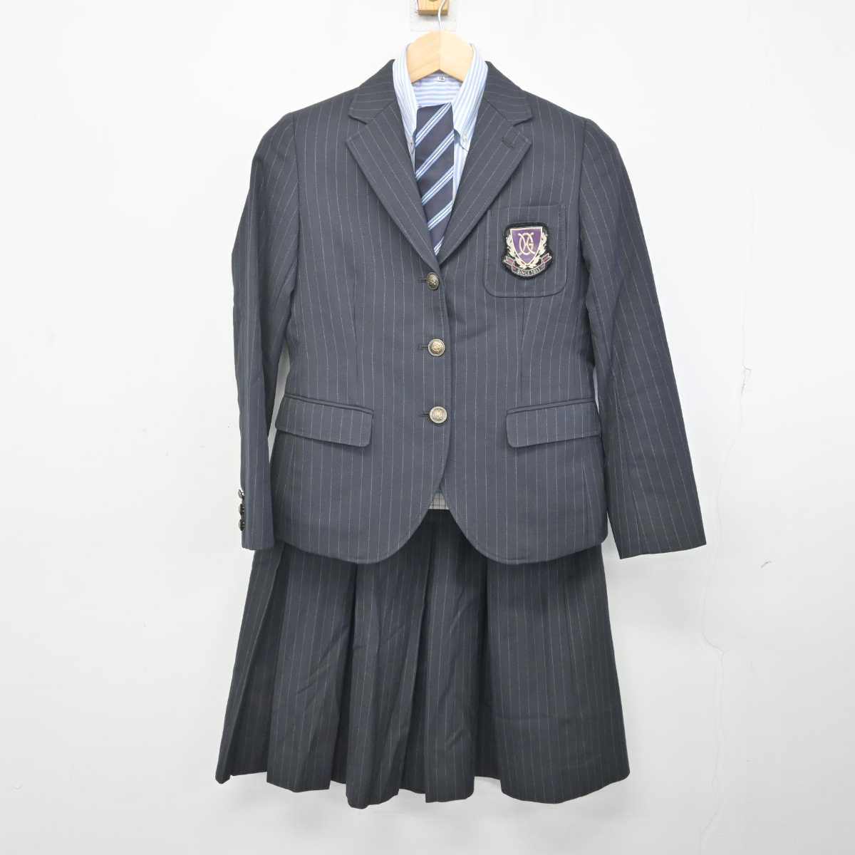 【中古】熊本県 九州学院高等学校 女子制服 4点 (ブレザー・シャツ・スカート) sf071111