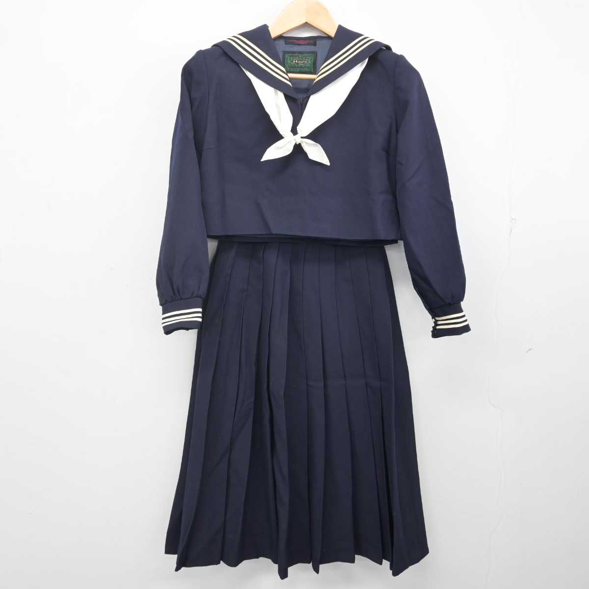 中古】広島県 広島皆実高等学校 女子制服 3点 (セーラー服