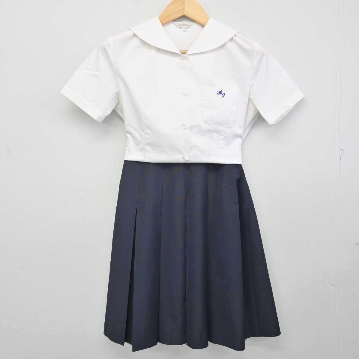 中古】奈良県 橿原学院高等学校 女子制服 2点 (シャツ・スカート