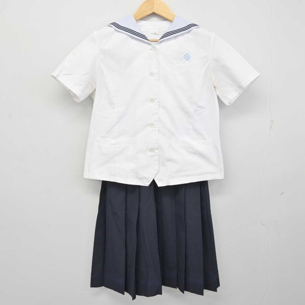 【中古】長崎県 活水高等学校 女子制服 3点 (セーラー服・スカート) sf072018