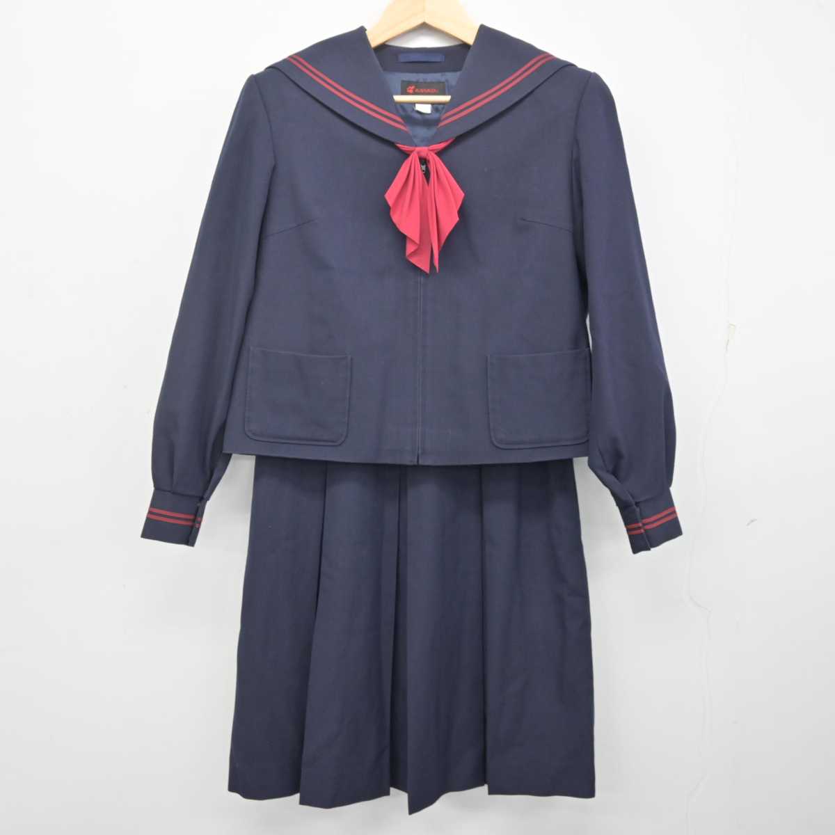 中古】福島県 白河第二中学校 女子制服 3点 (セーラー服・スカート) sf072029 | 中古制服通販パレイド