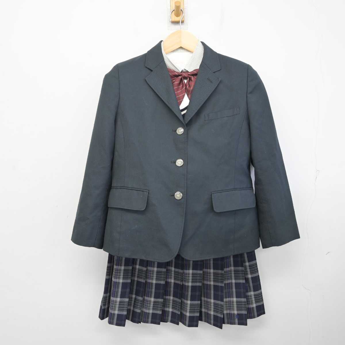 中古】三重県 亀山高等学校 女子制服 5点 (ブレザー・ニット