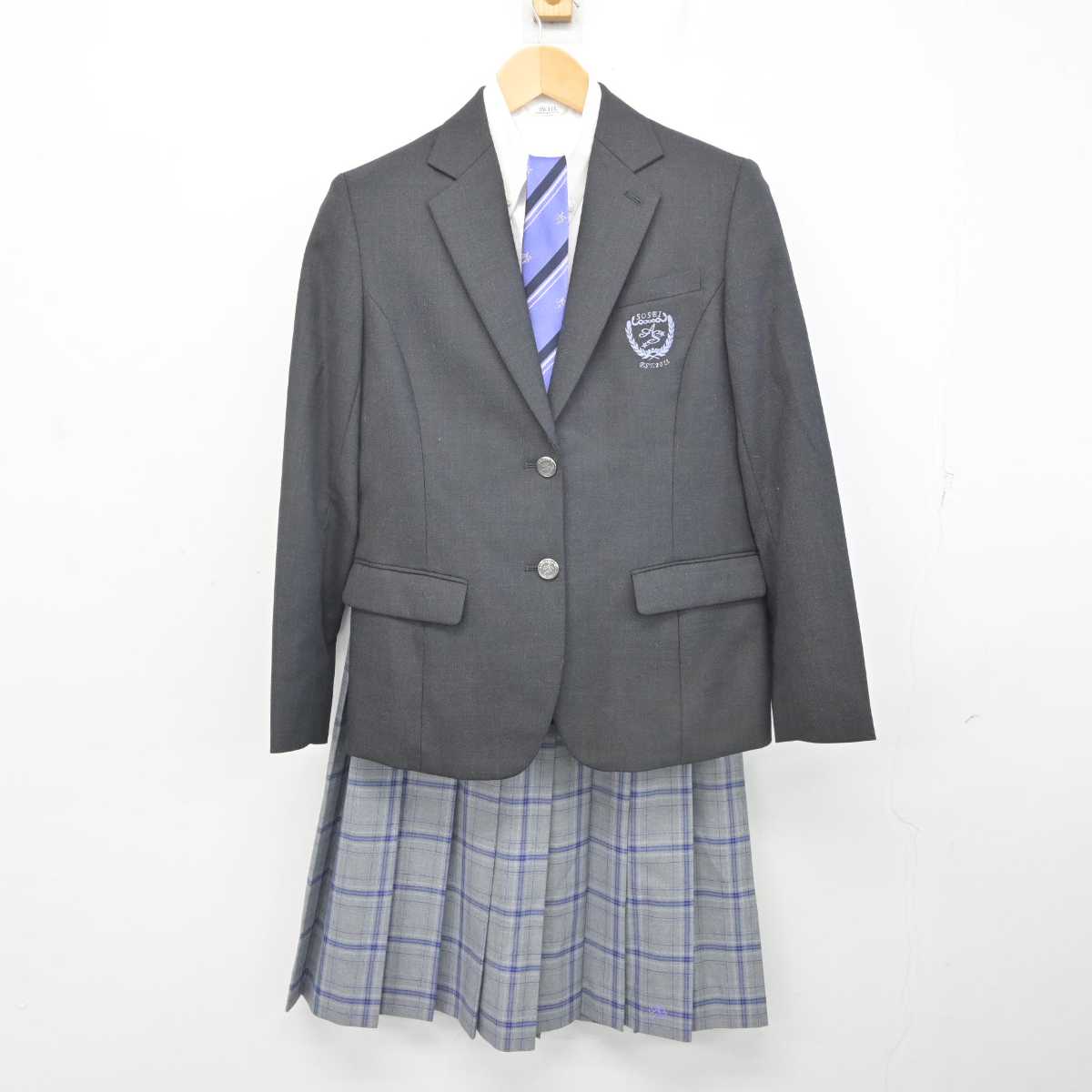 【中古】兵庫県 尼崎双星高等学校 女子制服 5点 (ブレザー・シャツ・スカート) sf072381