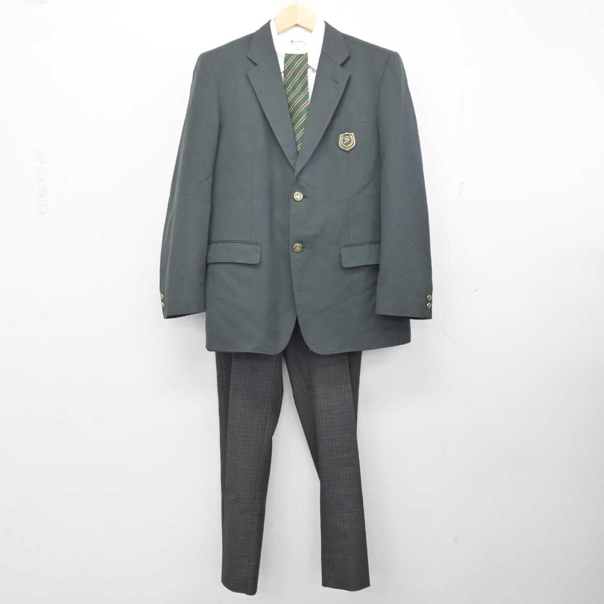 【中古】北海道 札幌西陵高等学校 男子制服 5点 (ブレザー・ニット・シャツ・ズボン) sf072504