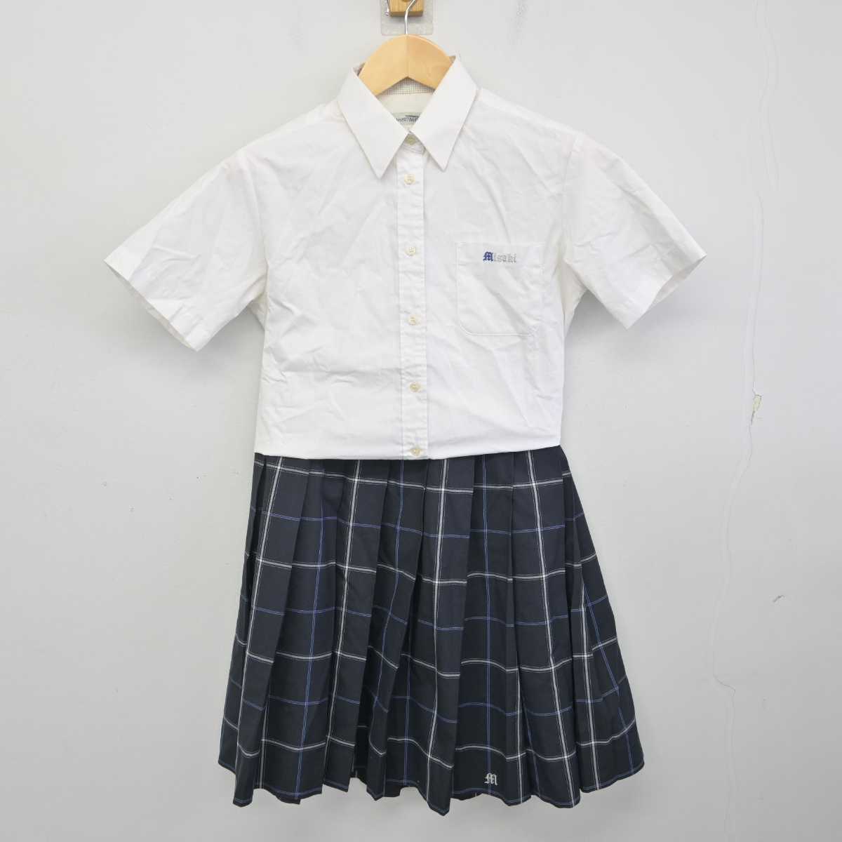 中古】大阪府 岬高等学校 女子制服 3点 (シャツ・スカート) sf072719
