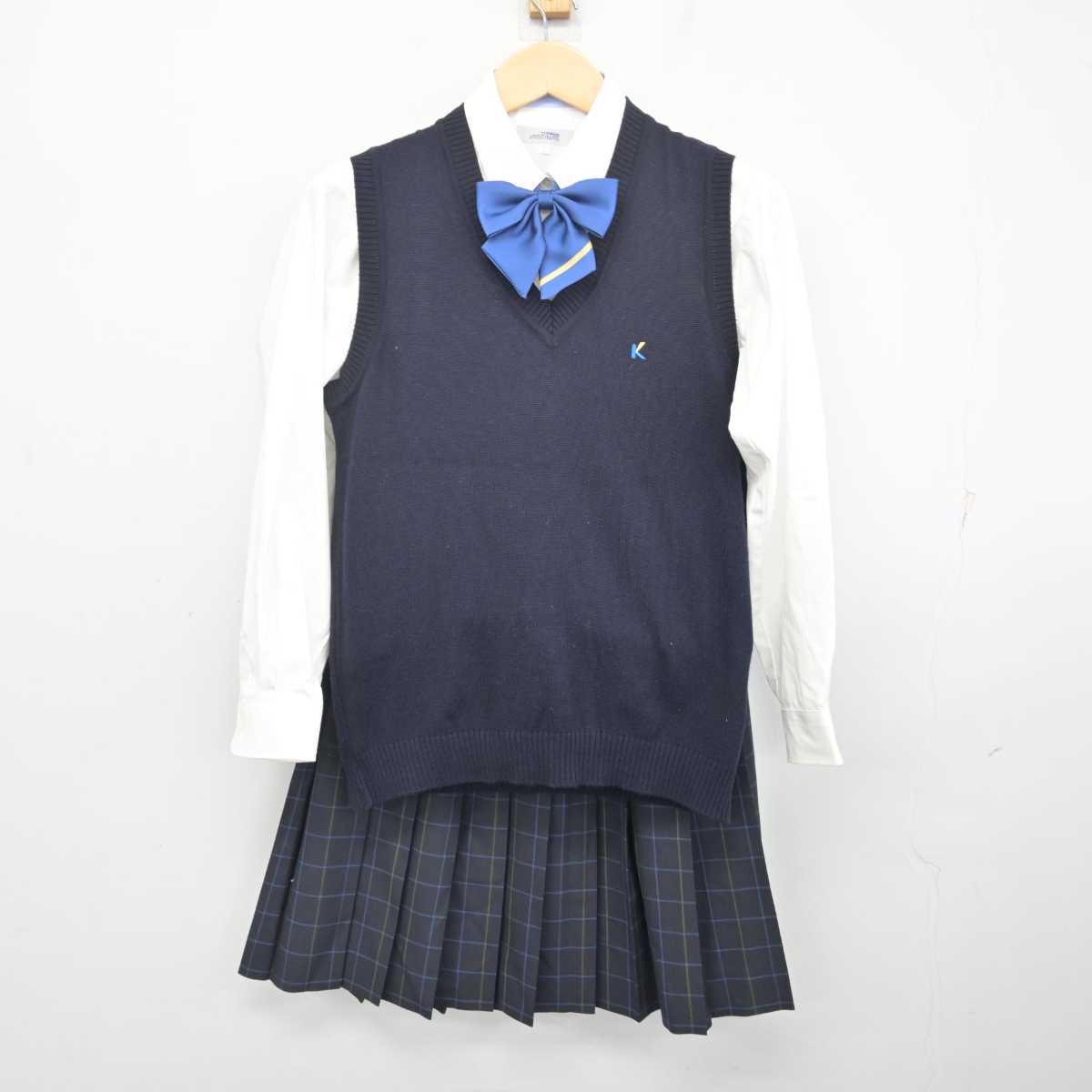 中古】福井県 啓新高等学校 女子制服 4点 (ニットベスト・シャツ 中古】福井県 啓新高等学校 女子制服 4点 (ニットベスト・シャツ