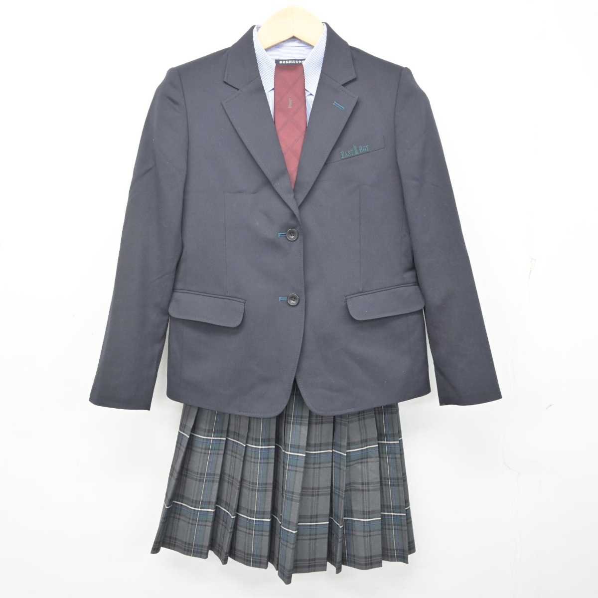 中古】新潟県 帝京長岡高等学校 女子制服 4点 (ブレザー・シャツ
