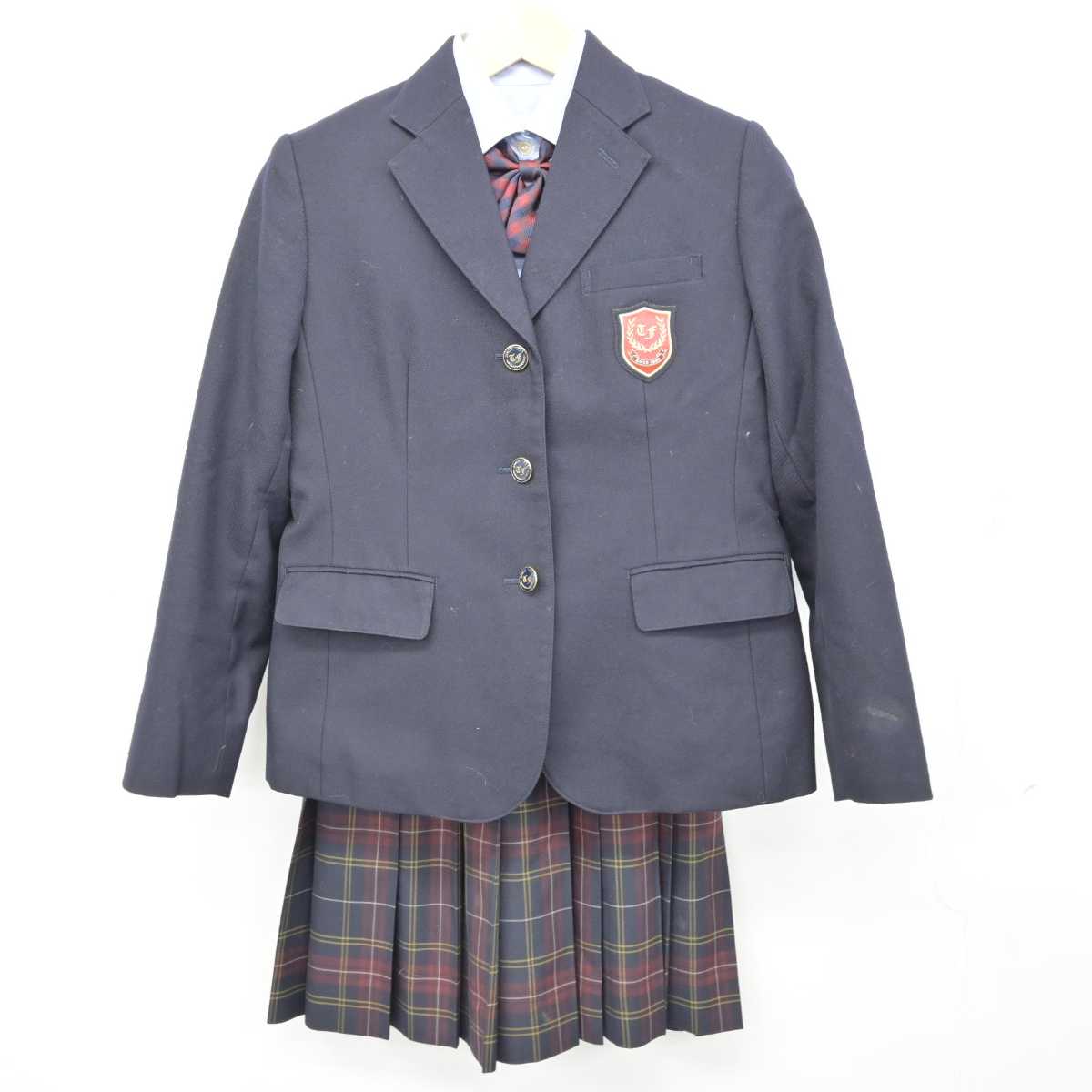 【中古】千葉県 東京学館船橋高等学校 女子制服 5点 (ブレザー・ベスト・シャツ・スカート) sf073195