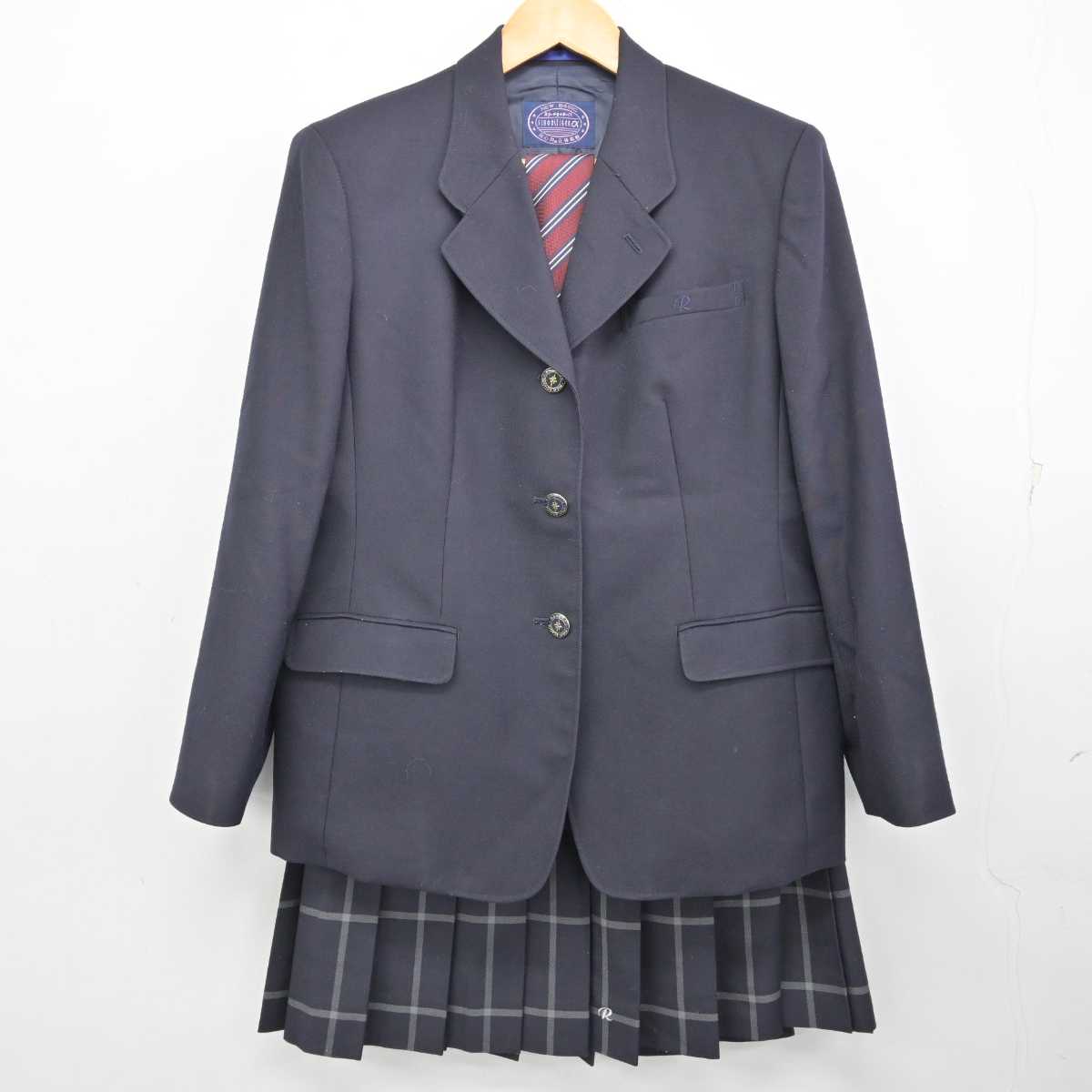 【中古】京都府 洛東高等学校 女子制服 4点 (ブレザー・ニット・スカート) sf073303