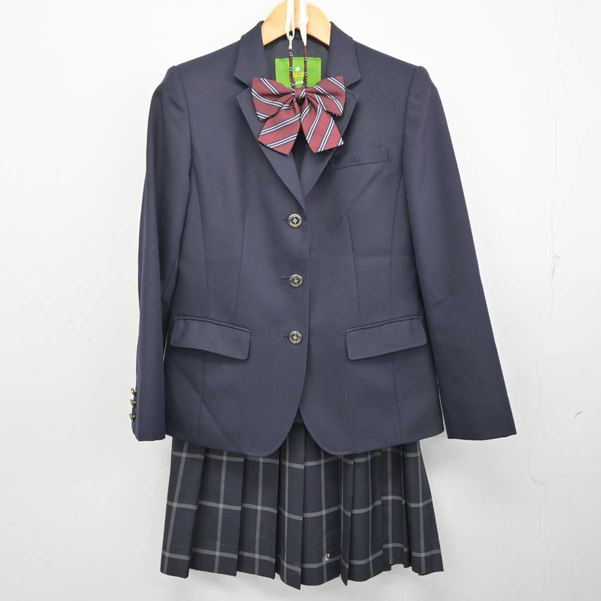 中古制服】千葉県 小金高等学校 女子制服 4点（ブレザー・ニット
