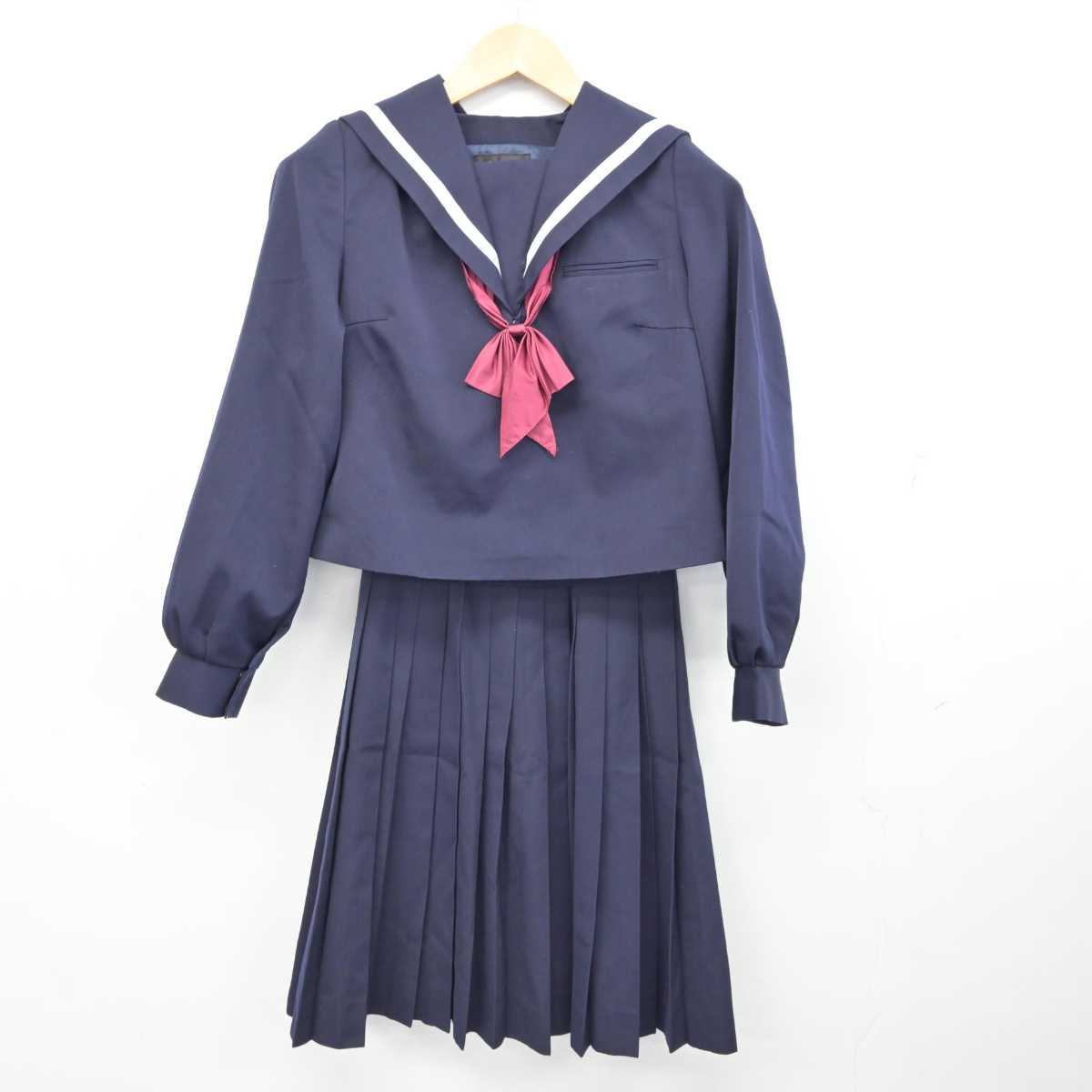 【中古】香川県 善通寺市立西中学校 女子制服 3点 (セーラー服・スカート) sf073421