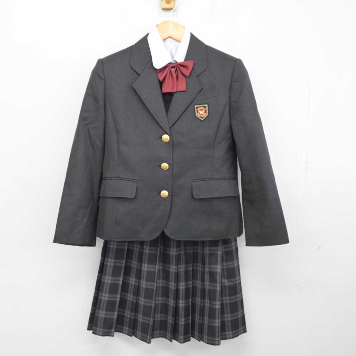 【中古】鹿児島県 樟南高等学校 女子制服 5点 (ブレザー・ベスト・シャツ・スカート) sf073509