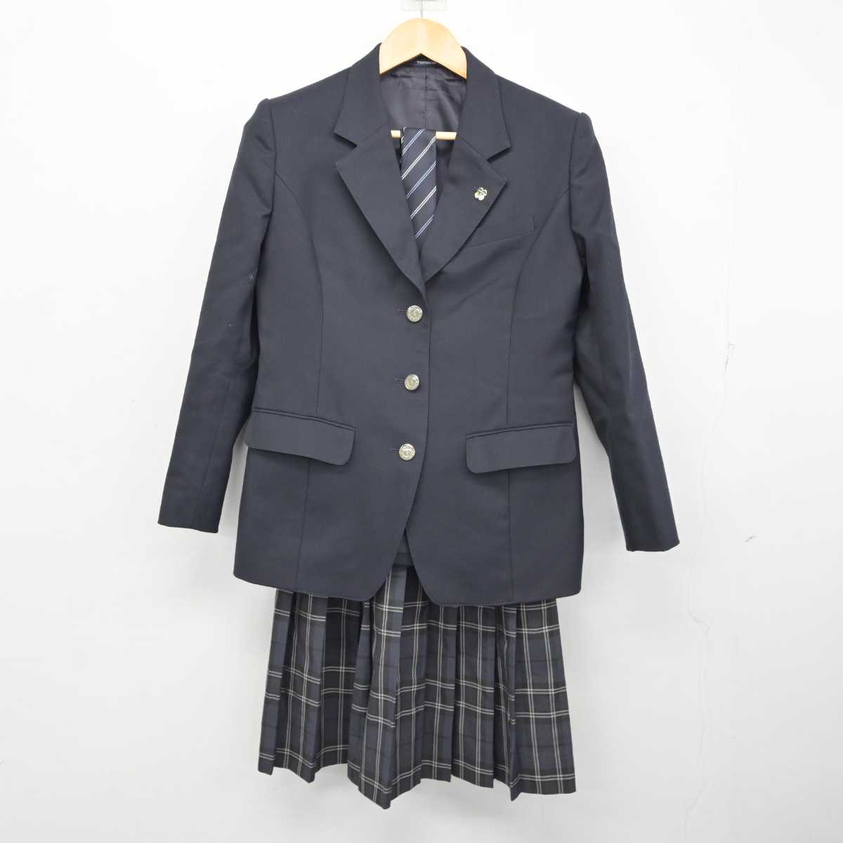 【中古】東京都 美原高等学校 女子制服 5点 (ブレザー・ニットベスト・スカート) sf073684