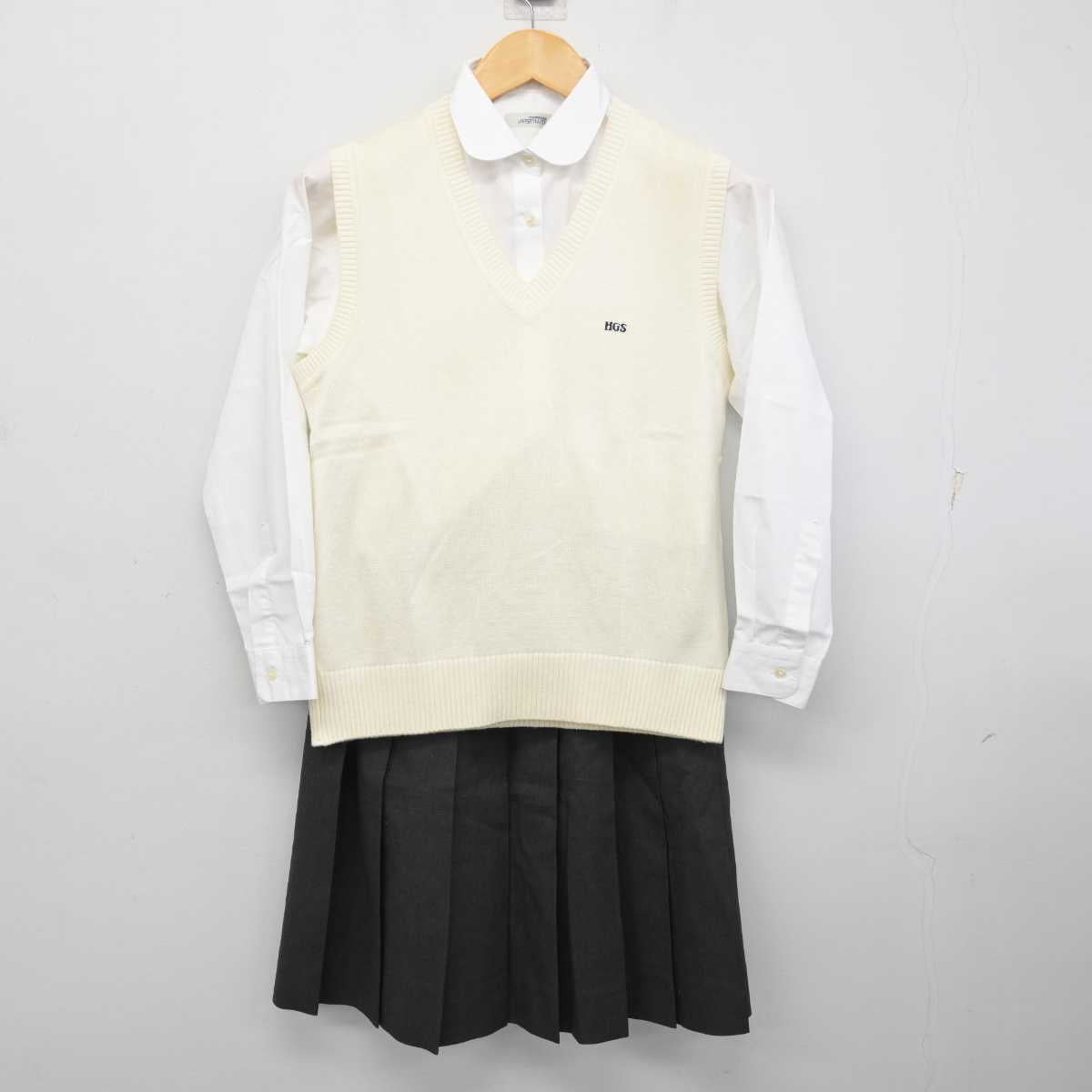 中古】北海道 北海学園札幌高等学校 女子制服 3点 (ニットベスト・シャツ・スカート) sf073937 | 中古制服通販パレイド