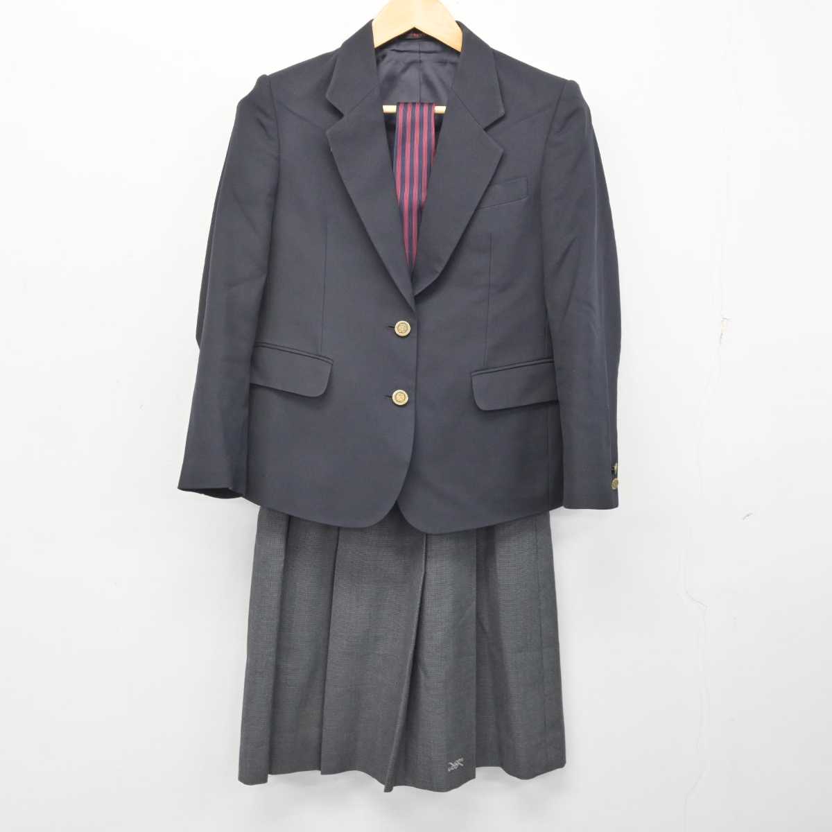 【中古】広島県 舟入高等学校 女子制服 3点 (ブレザー・スカート) sf073964