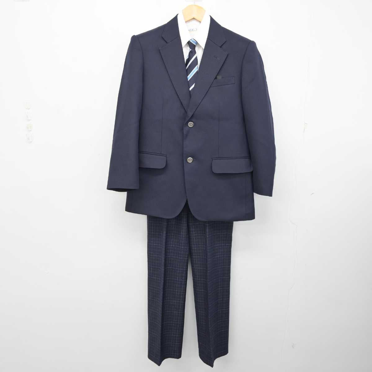 中古】秋田県 美郷中学校 男子制服 4点 (ブレザー・シャツ・ズボン  