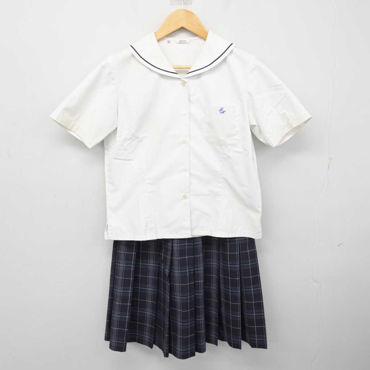中古】富山県 伏木高等学校 女子制服 3点 (ブラウス・スカート