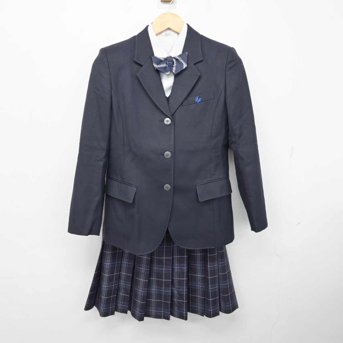 【中古】富山県 伏木高等学校 女子制服 5点 (ブレザー・ニット・シャツ・スカート) sf074123