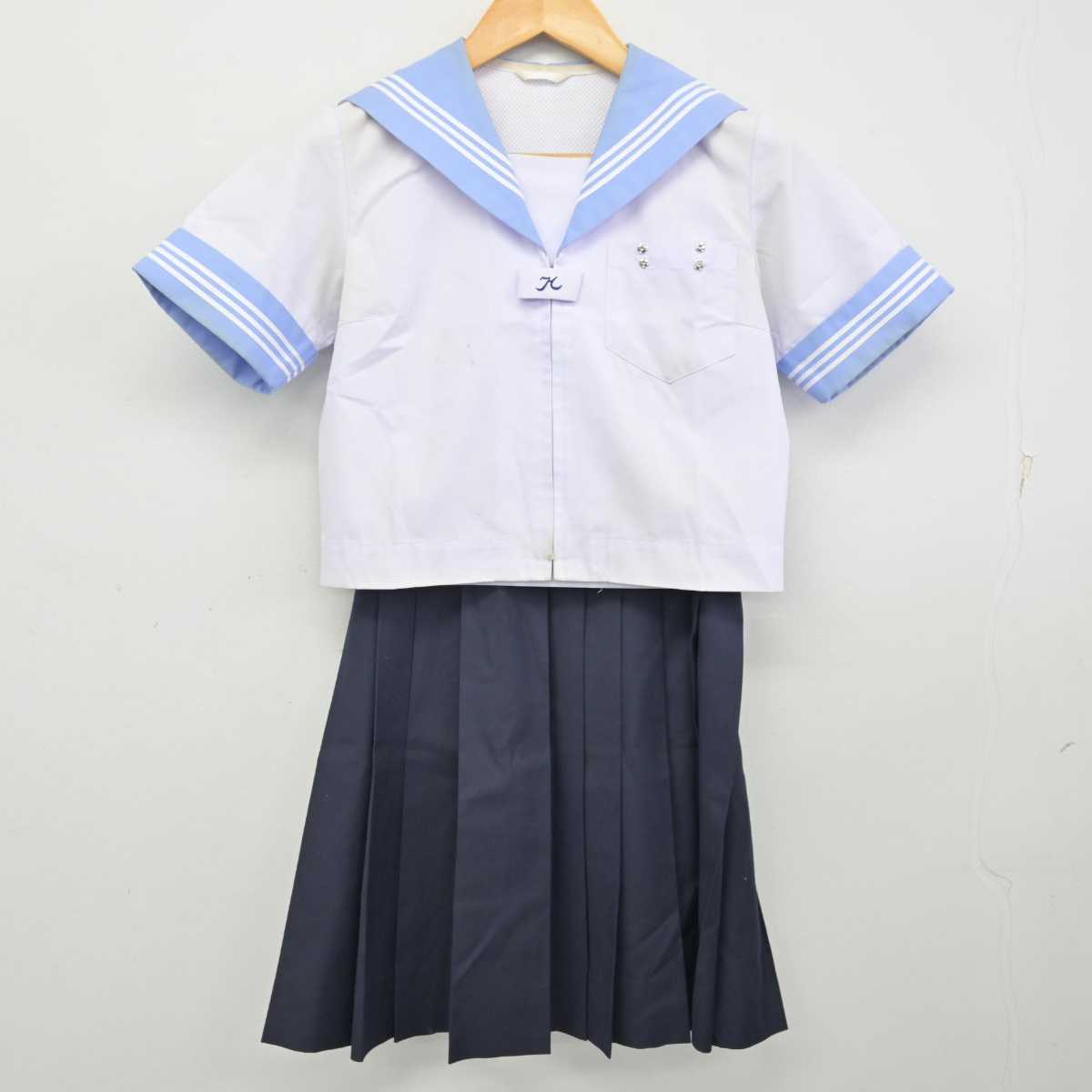 中古】山梨県 甲西中学校 女子制服 2点 (セーラー服・スカート
