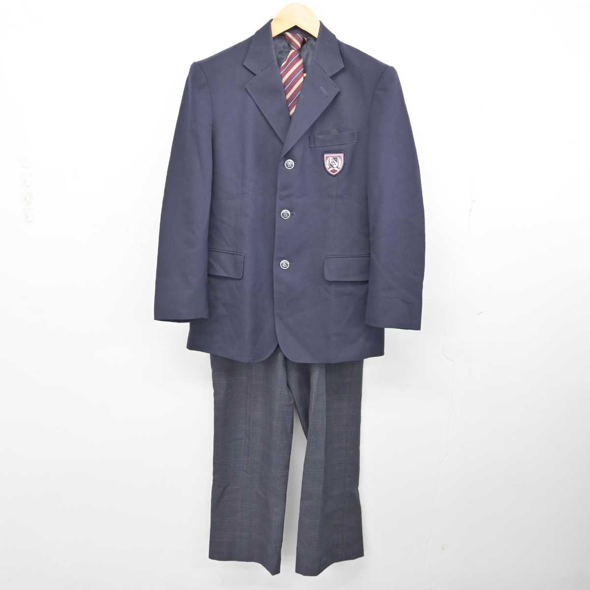 【中古】愛知県 神丘中学校 男子制服 3点 (ブレザー・ズボン) sf074926