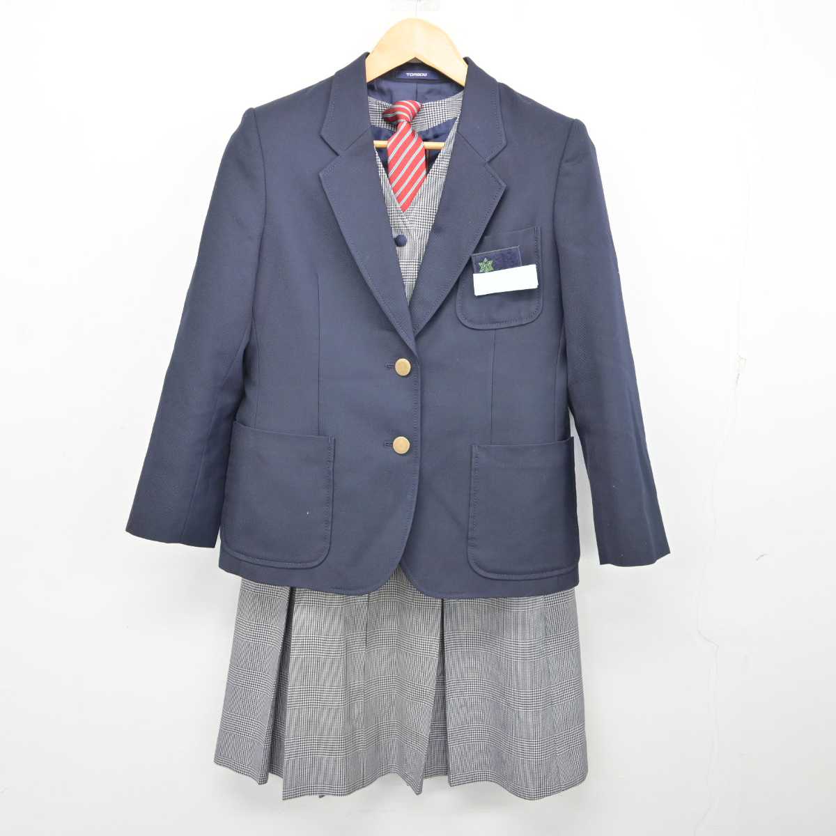 中古】北海道 明園中学校 女子制服 4点 (ブレザー・ベスト 中古】北海道 明園中学校 女子制服 4点 (ブレザー・ベスト