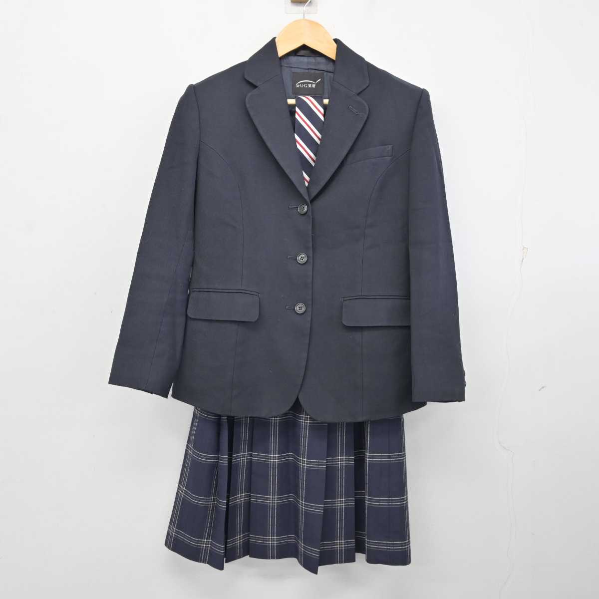 【中古】宮城県 聖ウルスラ学院英智高等学校 女子制服 4点 (ブレザー・ニット・スカート) sf075291