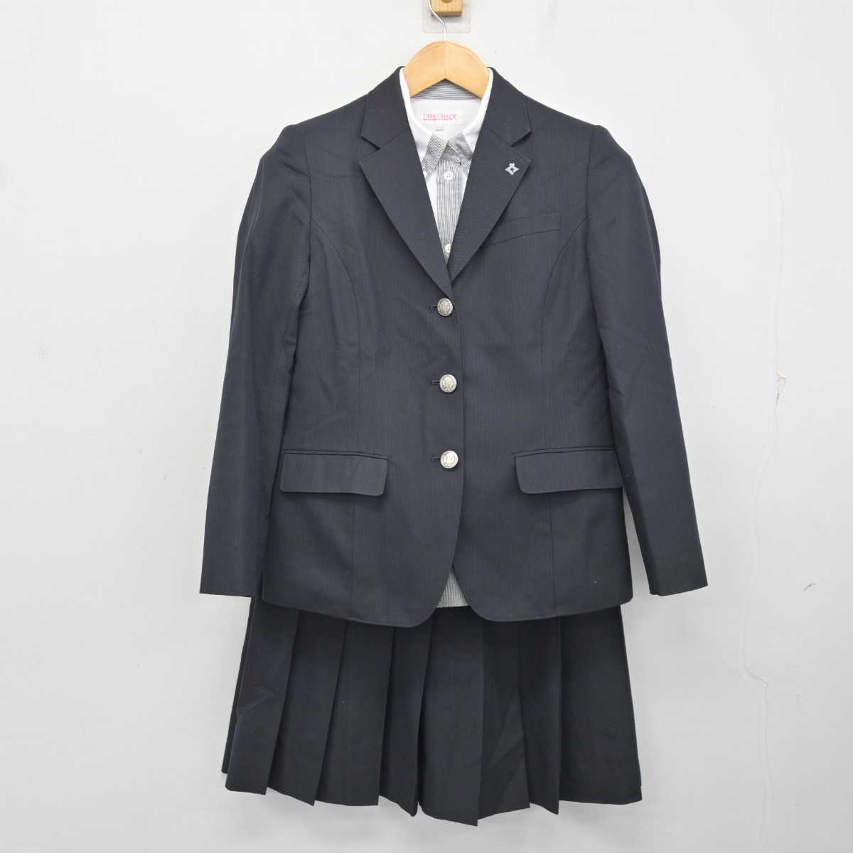 【中古】大阪府 摂津高等学校 女子制服 4点 (ブレザー・ニット・シャツ・スカート) sf075568