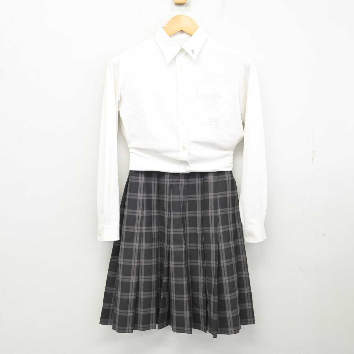 中古】広島県 安古市高等学校 女子制服 2点 (シャツ・スカート 