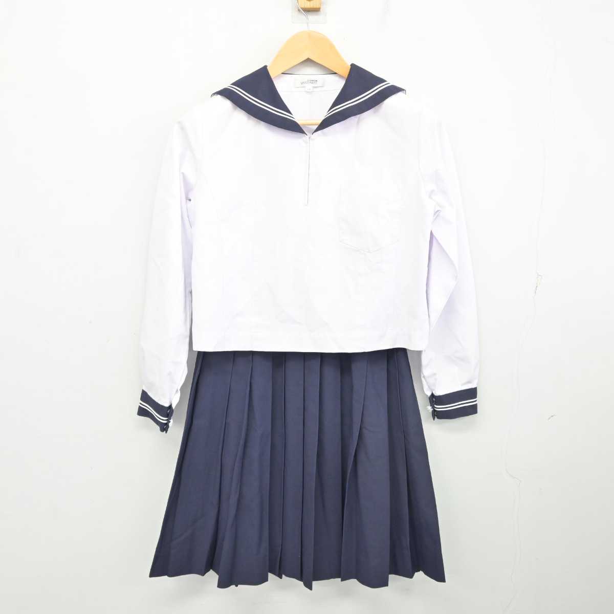 【中古】広島県 松永高等学校 女子制服 2点 (セーラー服・スカート) sf075743