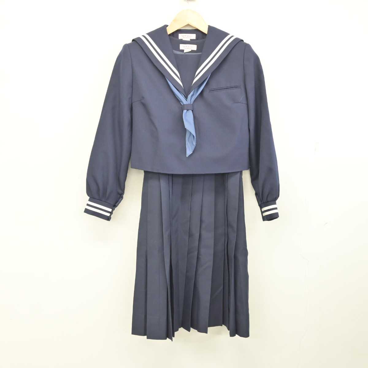 中古】熊本県 人吉市立第二中学校 女子制服 3点 (セーラー服