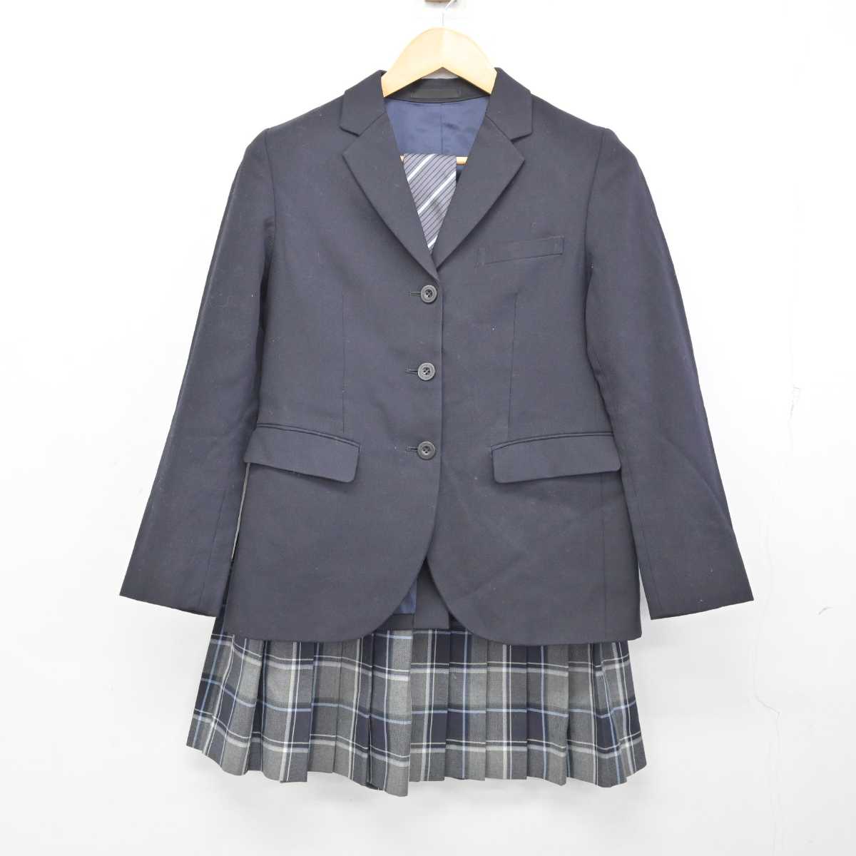 【中古】北海道 札幌啓北商業高等学校 女子制服 4点 (ブレザー・ニット・スカート) sf075803