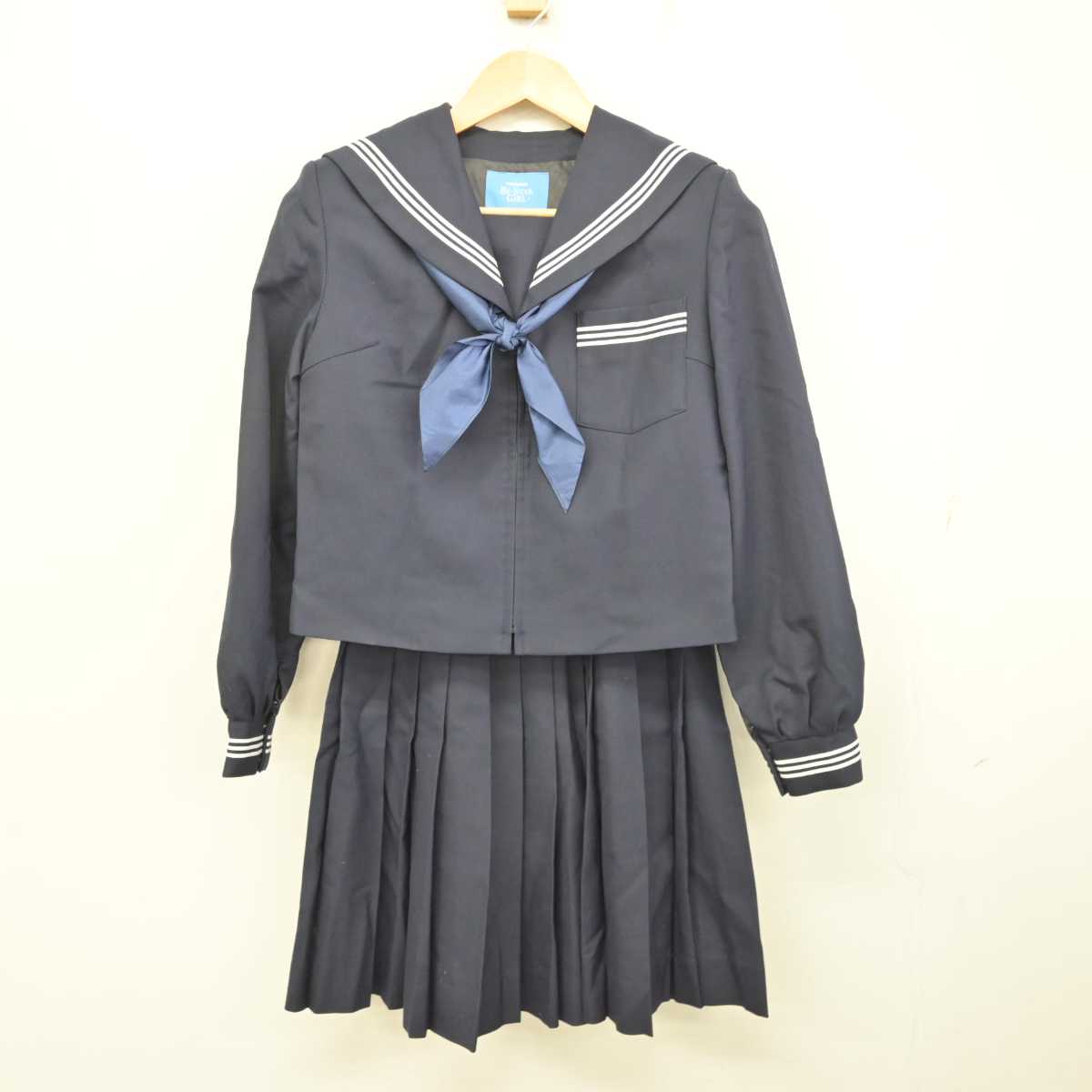中古】富山県 射北中学校 女子制服 4点 (セーラー服・セーラー服