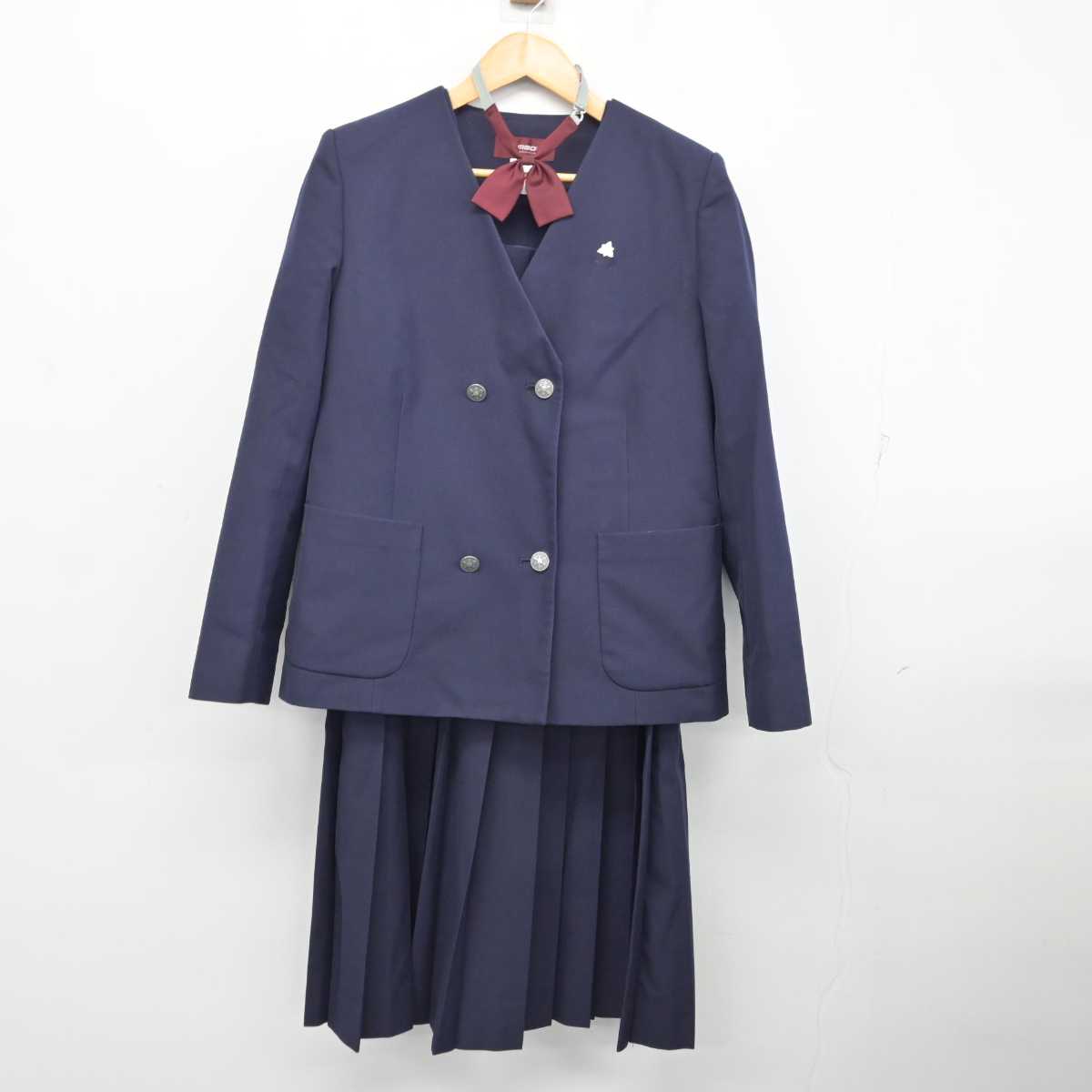 【中古】新潟県 新潟大学教育学部附属長岡中学校 女子制服 5点 (ブレザー・ジャンパースカート) sf076053