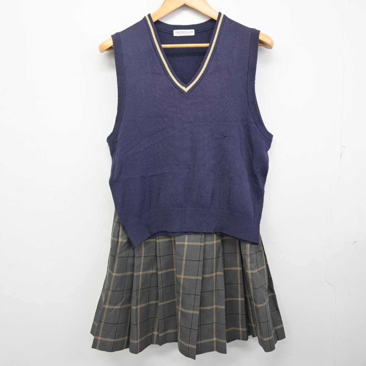 中古】三重県 高田学苑 高田高等学校 女子制服 2点 (ニットベスト・スカート) sf076632 | 中古制服通販パレイド