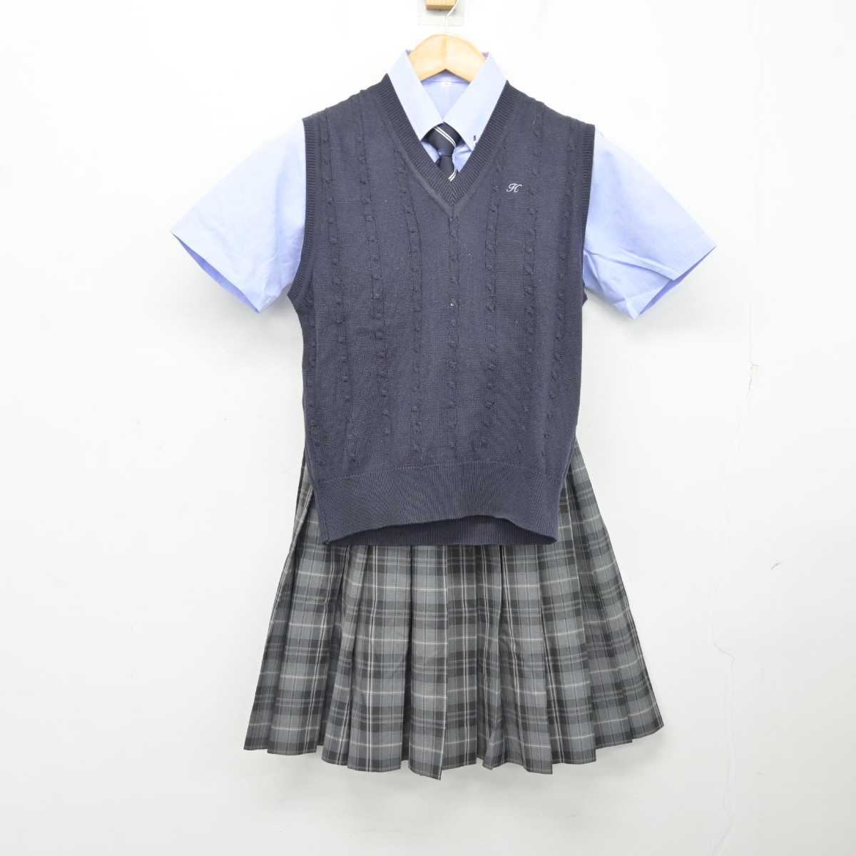 中古】神奈川県 白鵬女子高等学校 女子制服 4点 (ニットベスト・シャツ・スカート) sf076715 | 中古制服通販パレイド