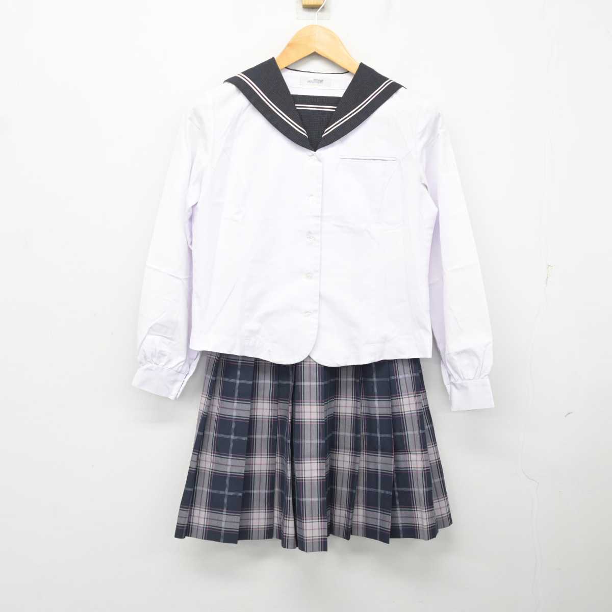 中古】広島県 瀬戸内高等学校 女子制服 2点 (セーラー服・スカート) sf076728 | 中古制服通販パレイド