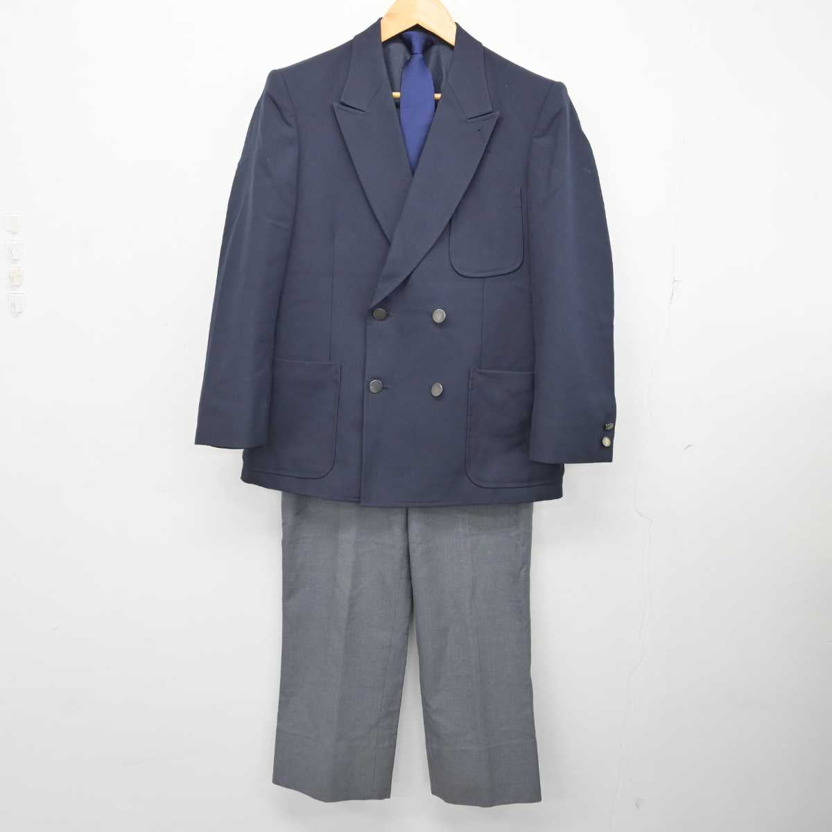 【中古】宮城県 宮城野中学校 男子制服 3点 (ブレザー・ズボン) sf077006