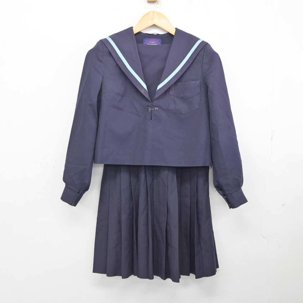 中古】奈良県 生駒市立上中学校 女子制服 2点 (セーラー服