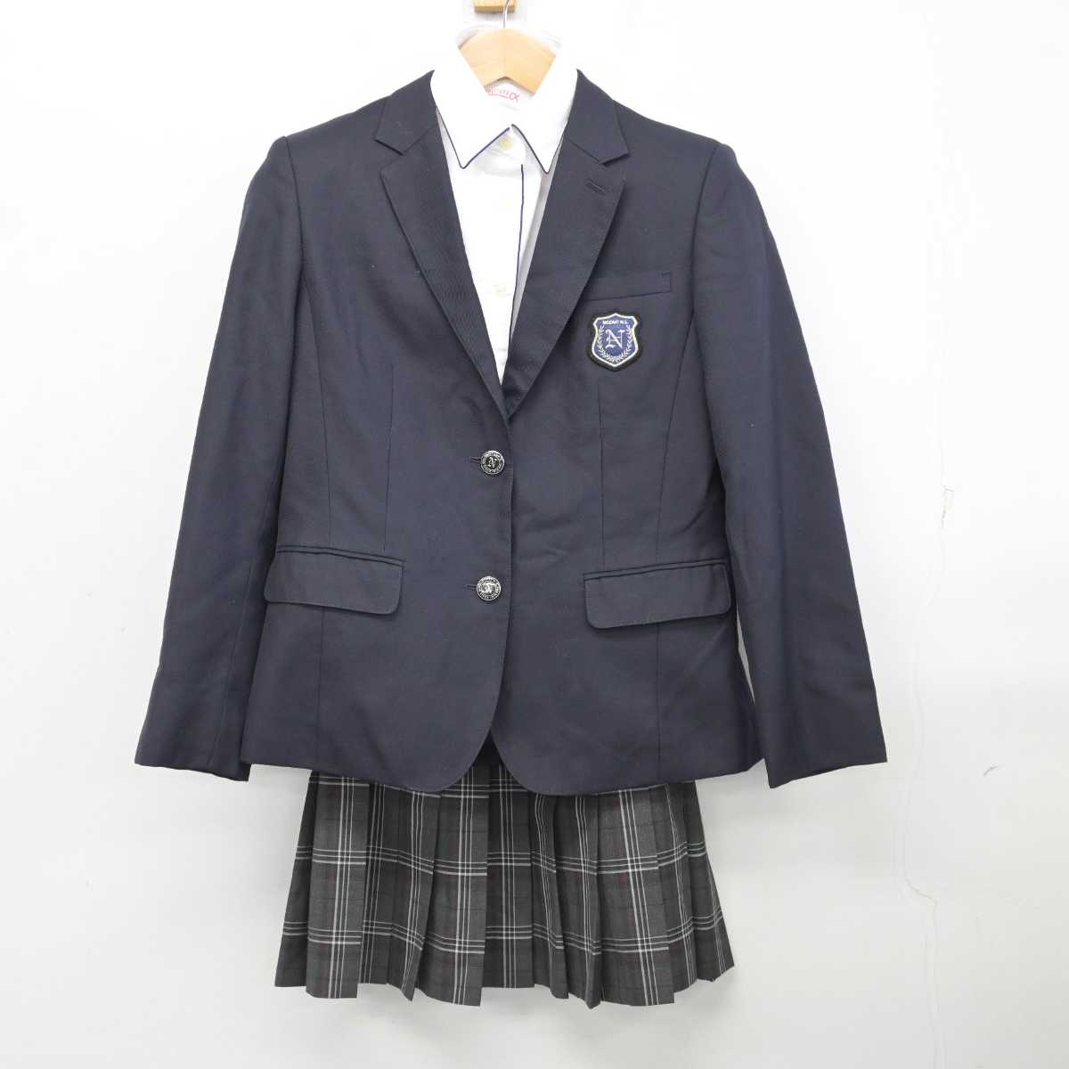 【中古】大阪府 野崎高等学校 女子制服 3点 (ブレザー・シャツ・スカート) sf077114