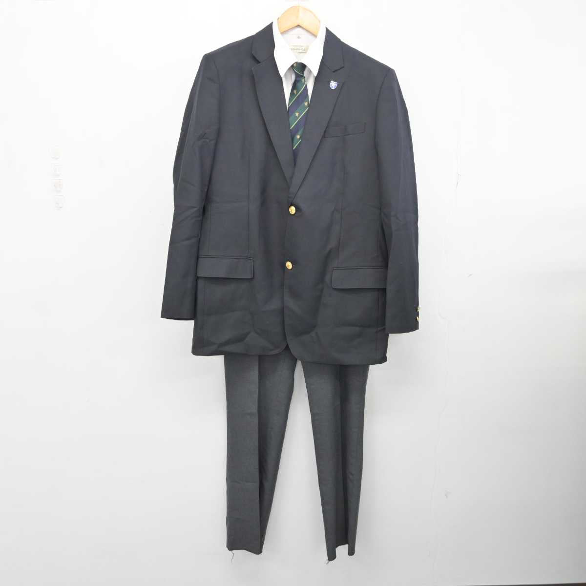 【中古】宮城県 仙台育英学園高等学校 男子制服 6点 (ブレザー・シャツ・ズボン・その他アイテム) sf077549