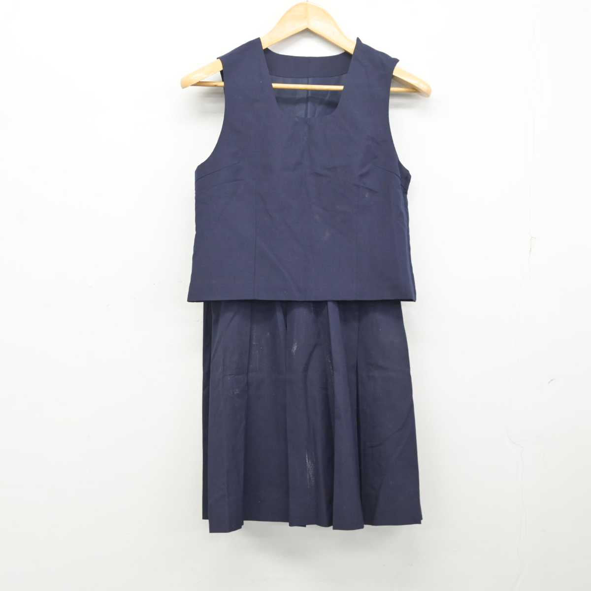 中古】東京都 府中第六中学校 女子制服 2点 (ベスト・スカート 