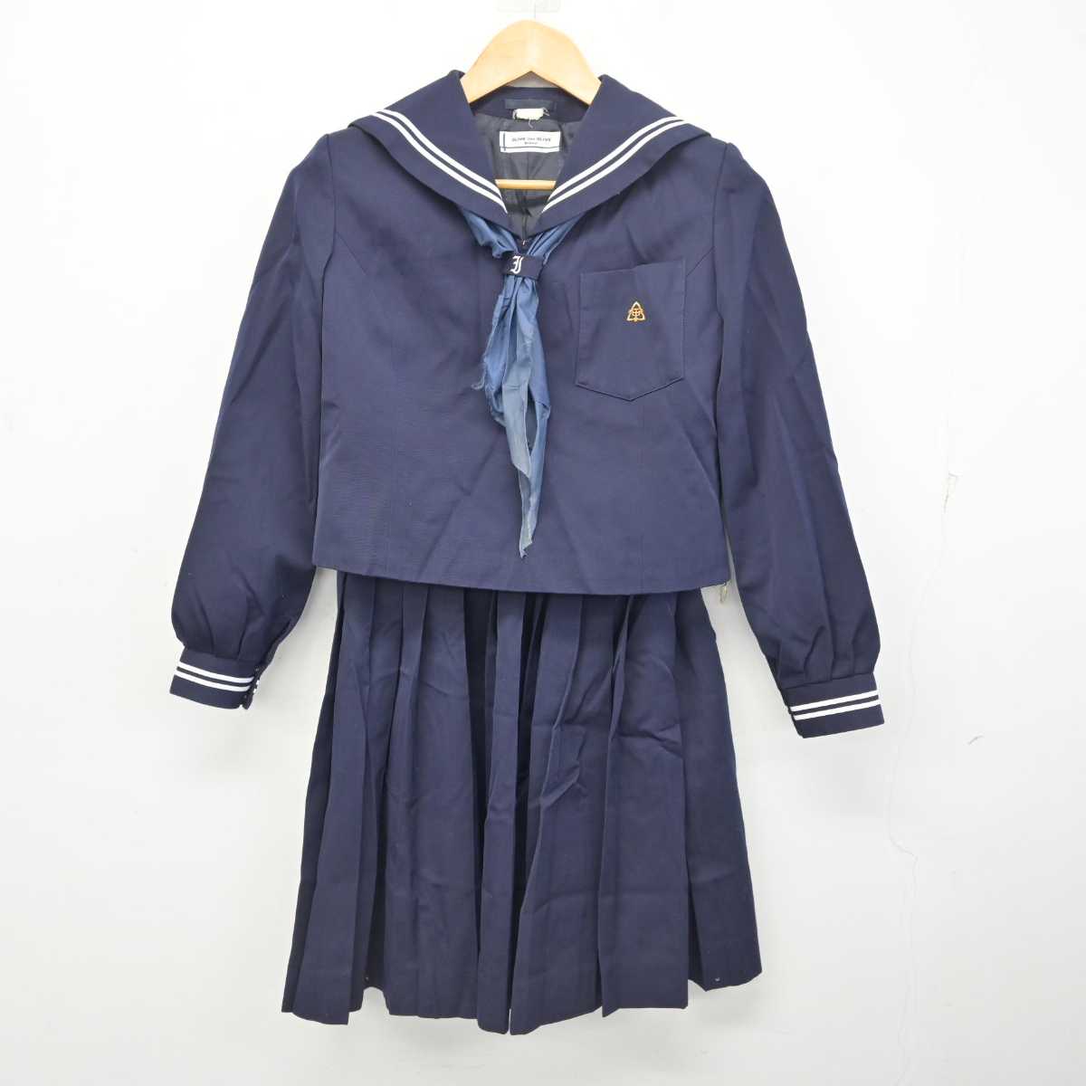 I498/Y(中古)福島県 本宮高校 女子制服4点 /指定品/特大/大きめ