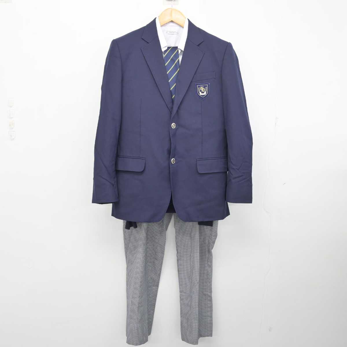 【中古】富山県 富山第一高等学校 男子制服 5点 (ブレザー・ニット・シャツ・ズボン) sf078654