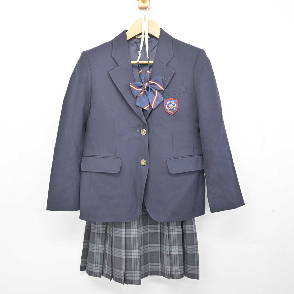 中古】東京都 桜町高等学校 女子制服 3点 (ブレザー・スカート