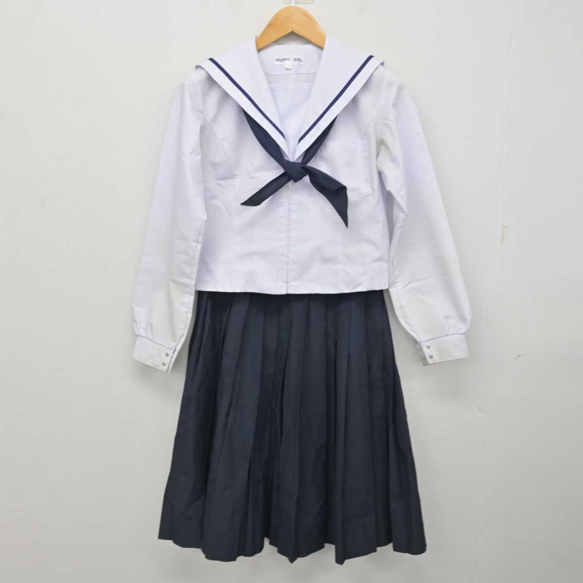 【中古】愛知県 富木島中学校 女子制服 4点 (セーラー服・スカート) sf079173