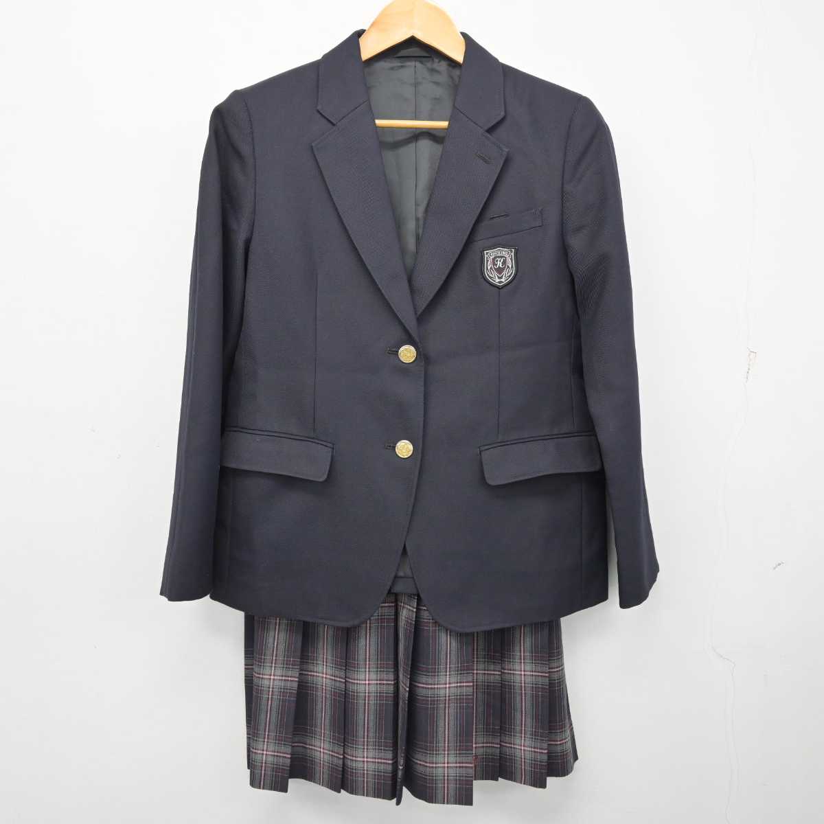 中古】大阪府 港南中学校 女子制服 2点 (ブレザー・スカート) sf079246