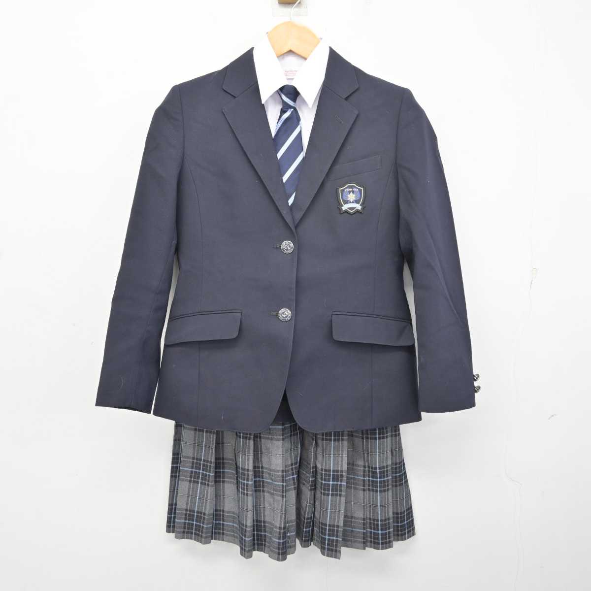 中古】東京都 大鳥中学校 女子制服 4点 (ブレザー・シャツ