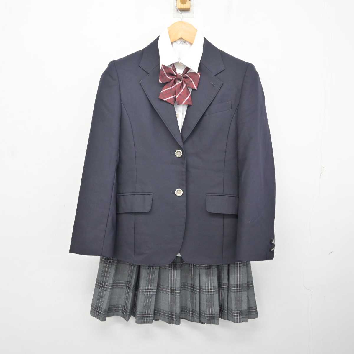 【中古】千葉県 千葉聖心高等学校 女子制服 4点 (ブレザー・シャツ・スカート) sf080114