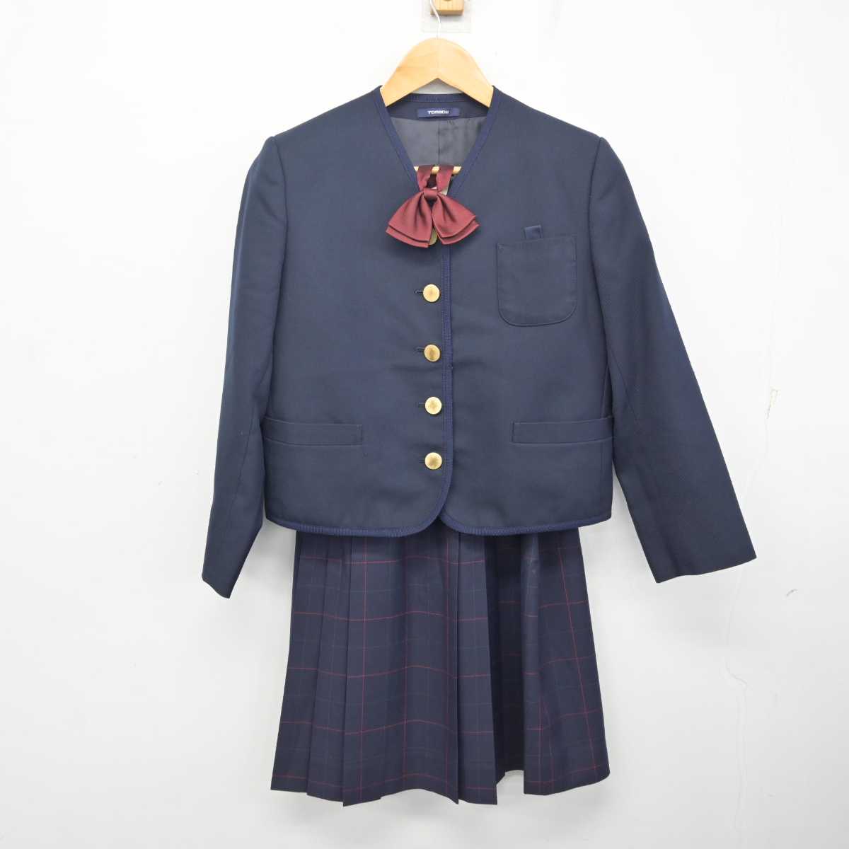 【中古】岡山県 香和中学校 女子制服 3点 (ブレザー・スカート) sf080120