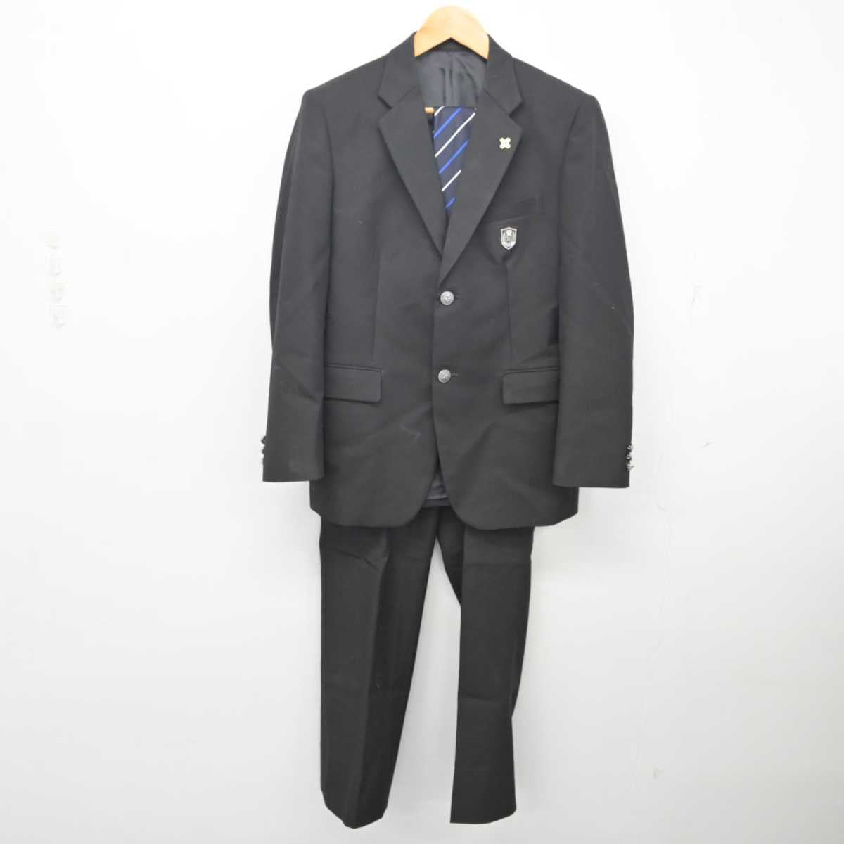 【中古】愛知県 名古屋情報専門学校 高等課程 男子制服 4点 (ブレザー・ズボン) sf080204